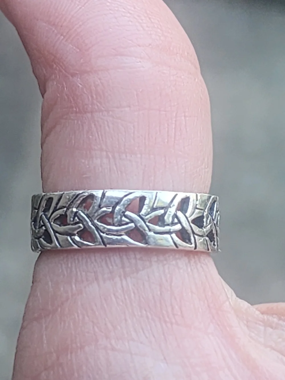 Celtic Knot Pattern Sterling Band Ring - Silver Size 8 Irish - Picture 3 of 4